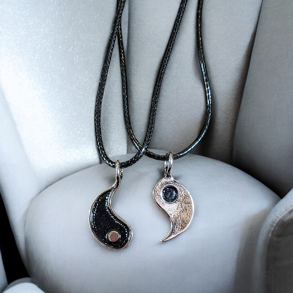 YIN and YANG Double Necklace Set, 18 inches