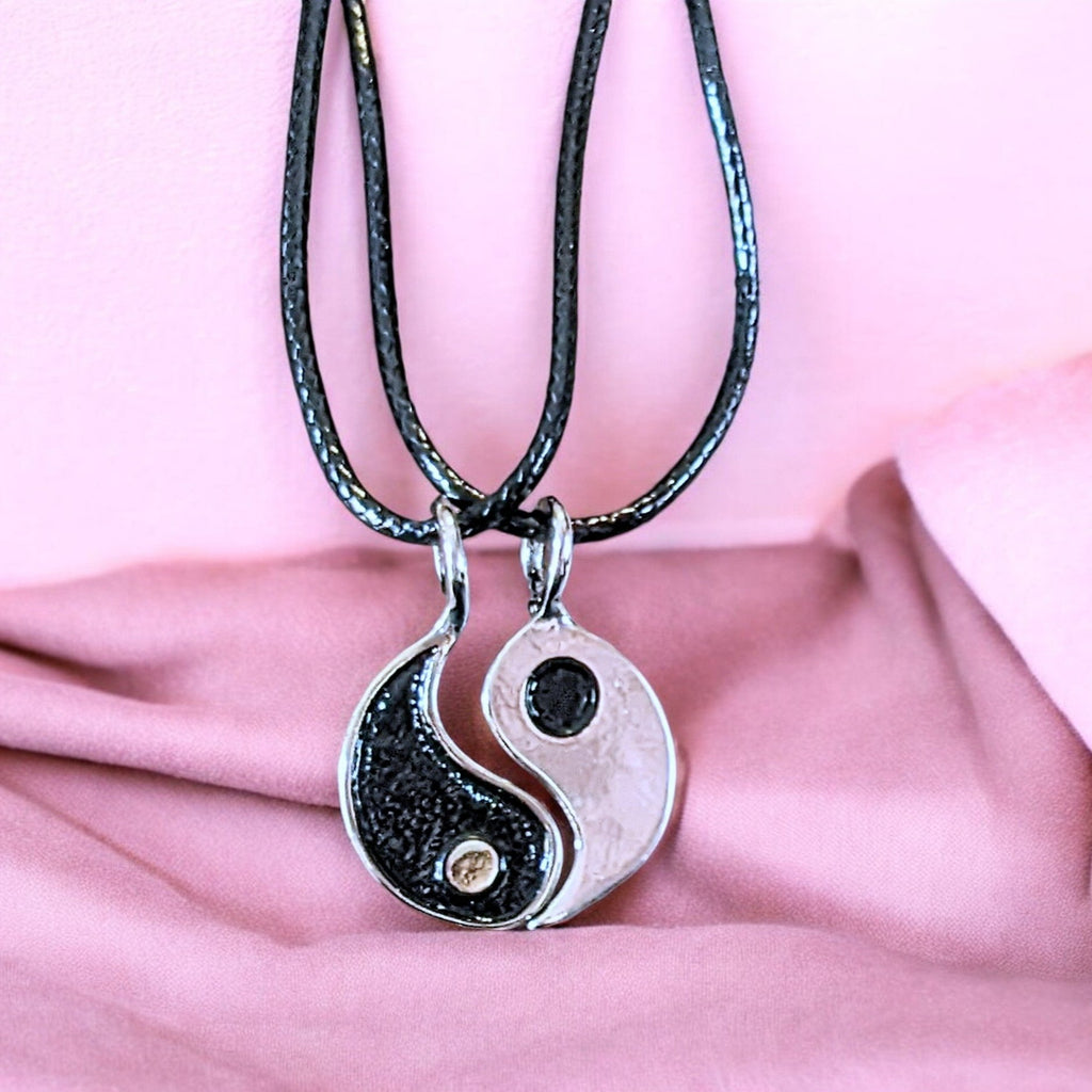 YIN and YANG Double Necklace Set, 18 inches