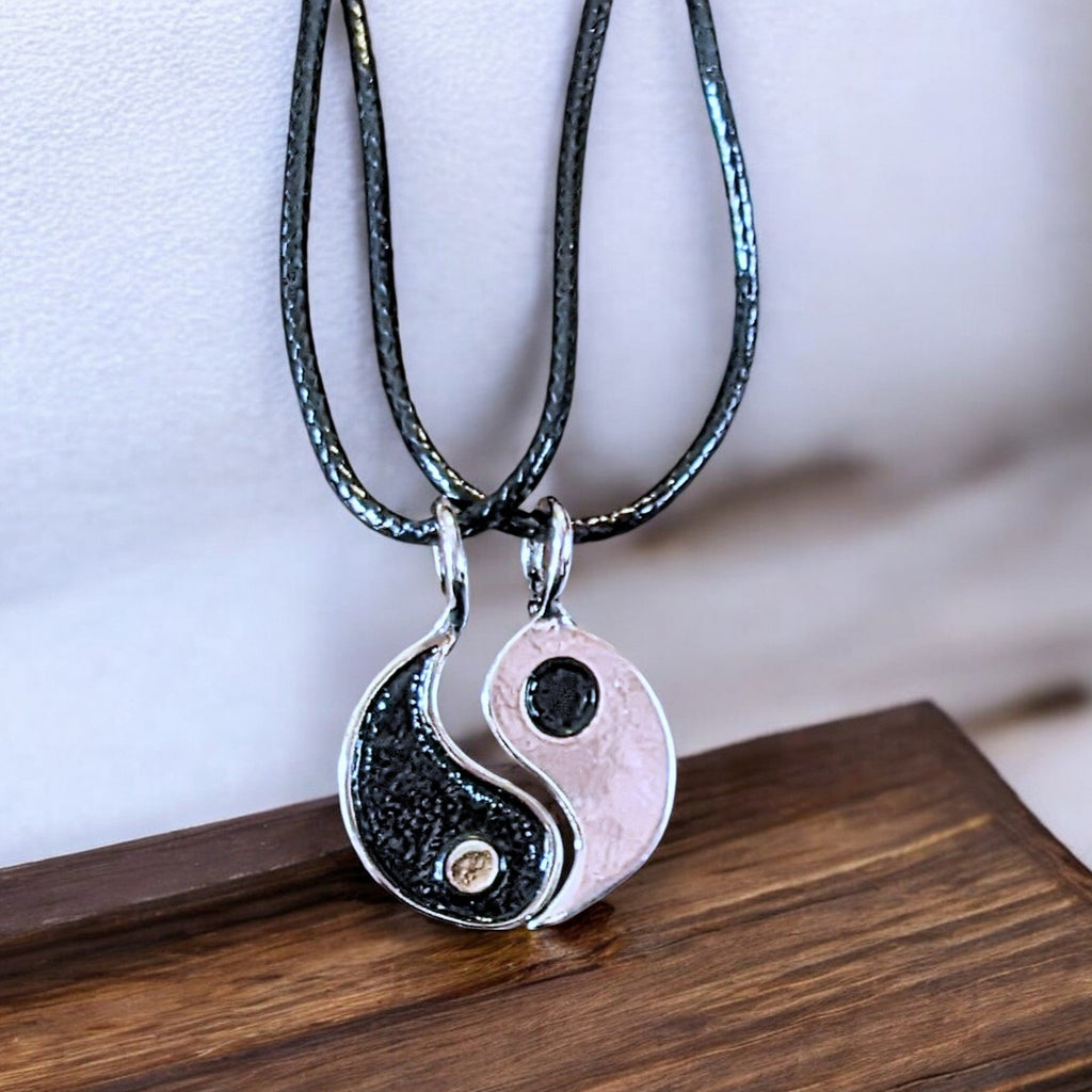 YIN and YANG Double Necklace Set, 18 inches