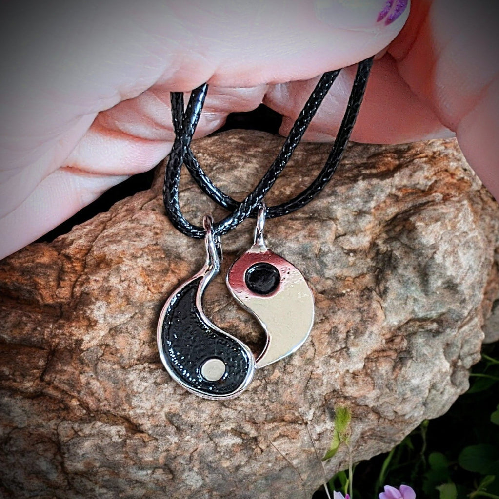 YIN and YANG Double Necklace Set, 18 inches