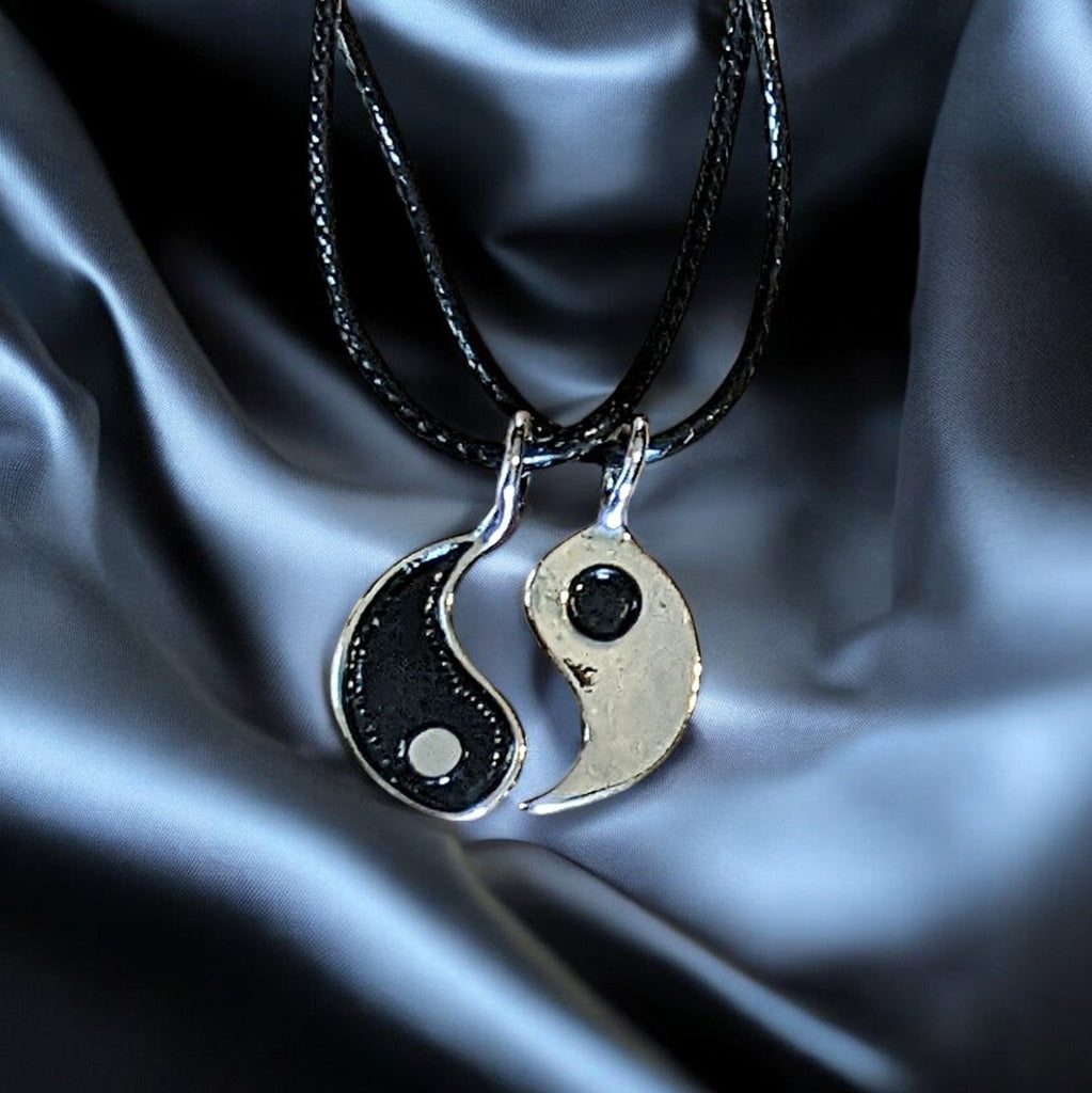 YIN and YANG Double Necklace Set, 18 inches