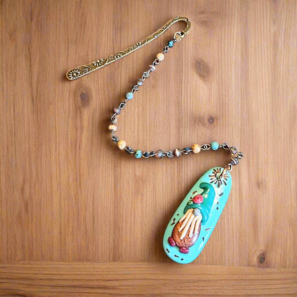 Gnome Gemstone Bead Bookmark