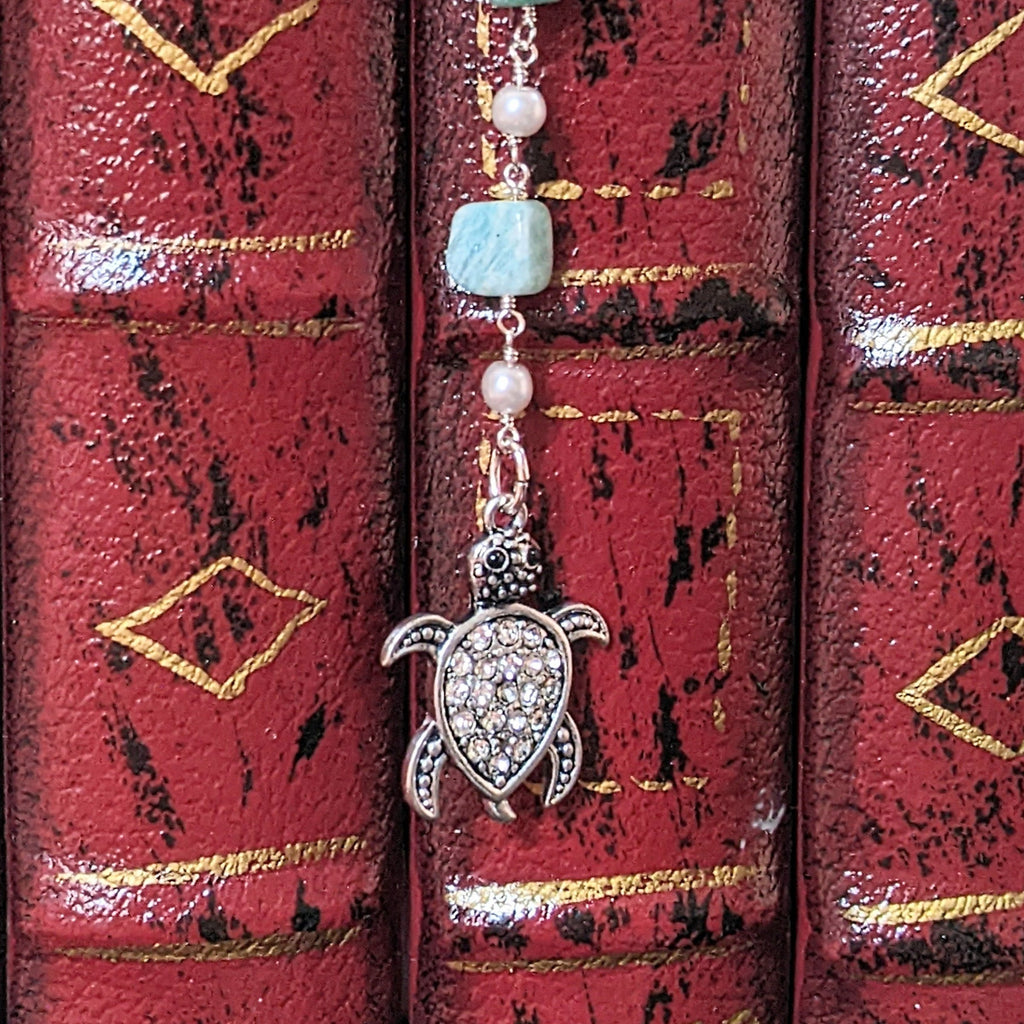 Sea Turtle Amazonite Gemstone Bookmark