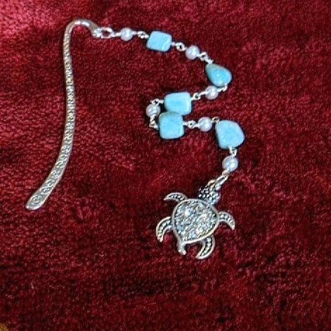 Sea Turtle Amazonite Gemstone Bookmark