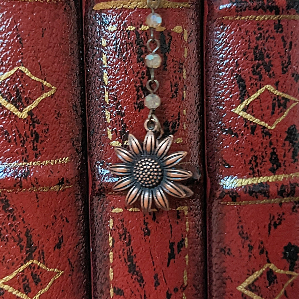 Copper Sunflower Dragonfly Bookmark