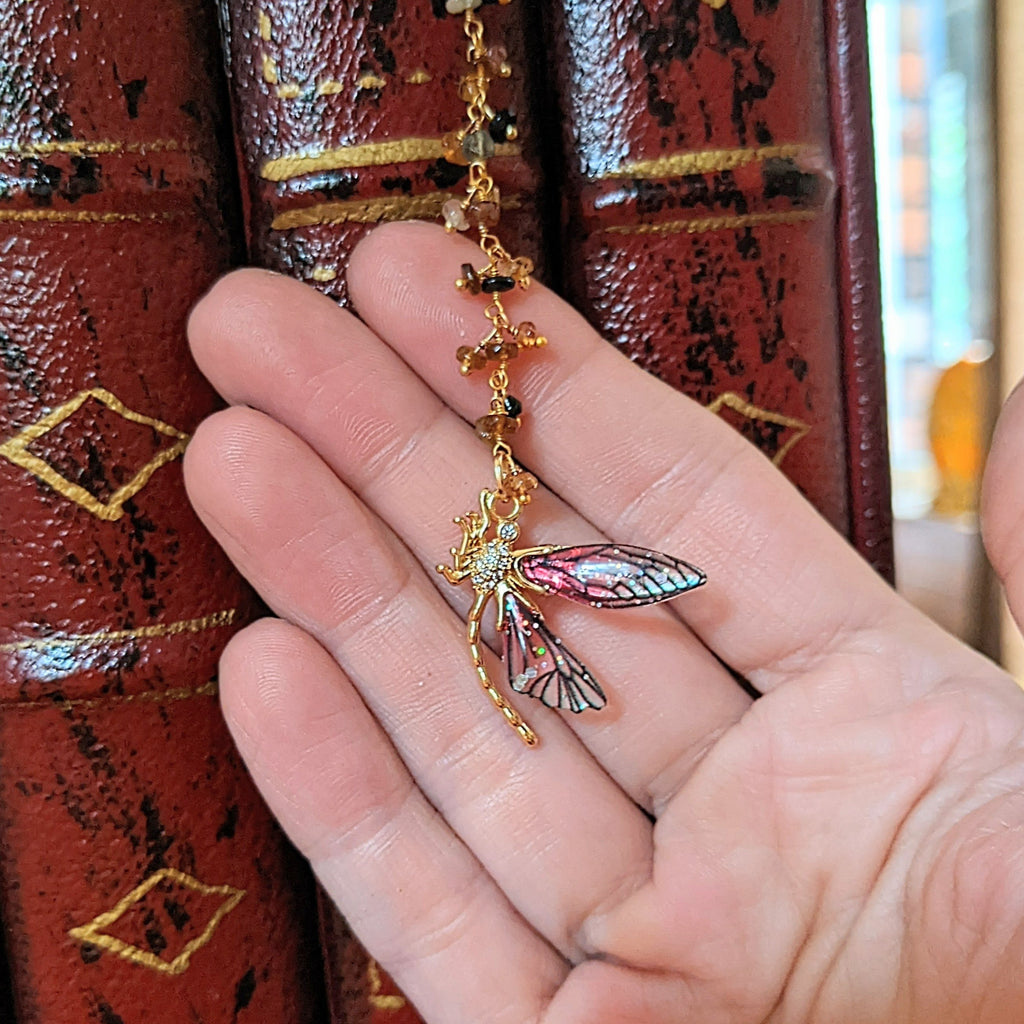 Dragonfly Tourmaline Gemstone Bookmark