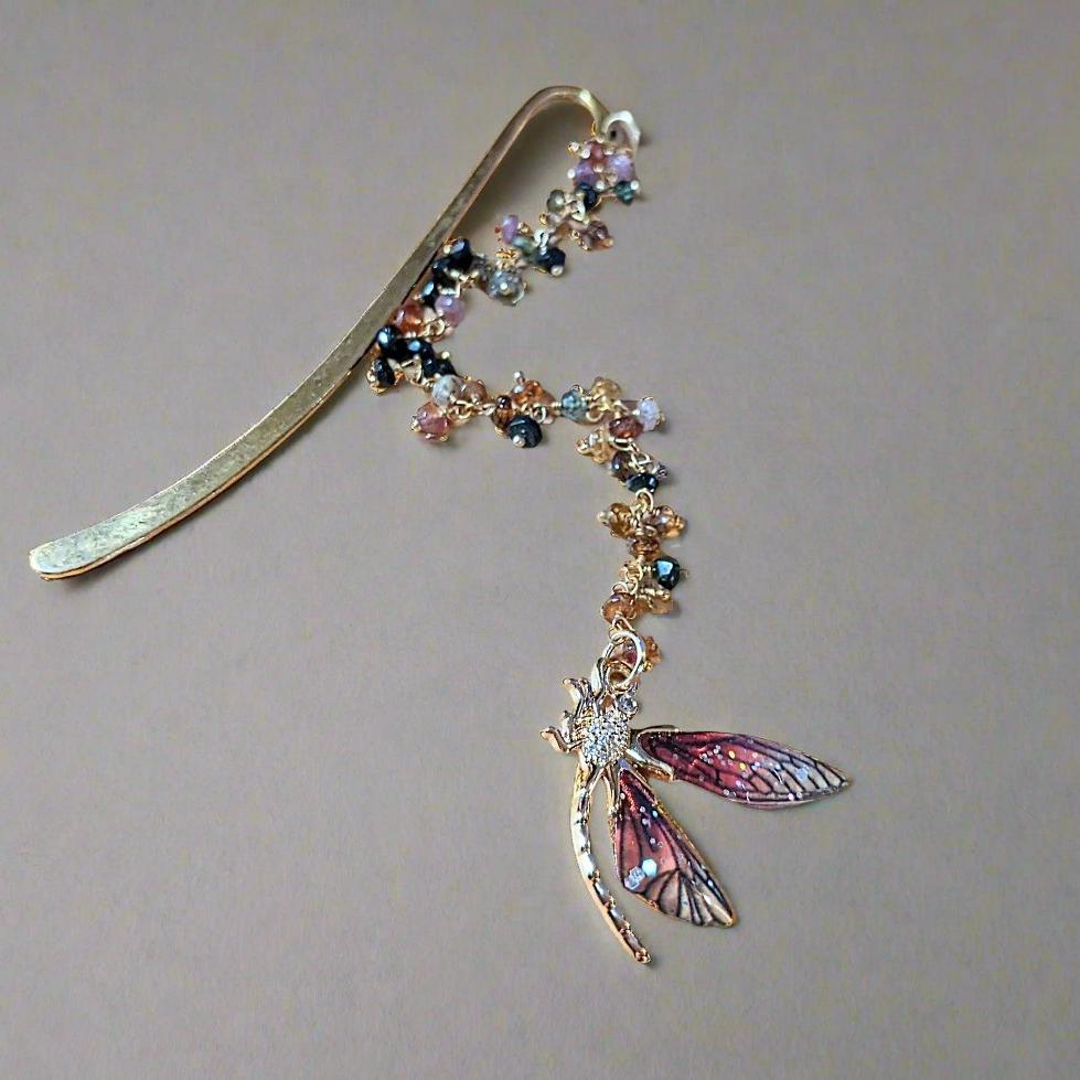 Dragonfly Tourmaline Gemstone Bookmark