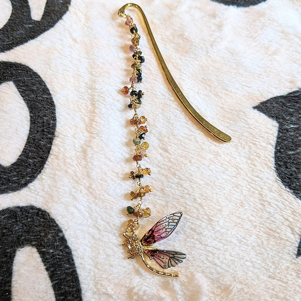 Dragonfly Tourmaline Gemstone Bookmark