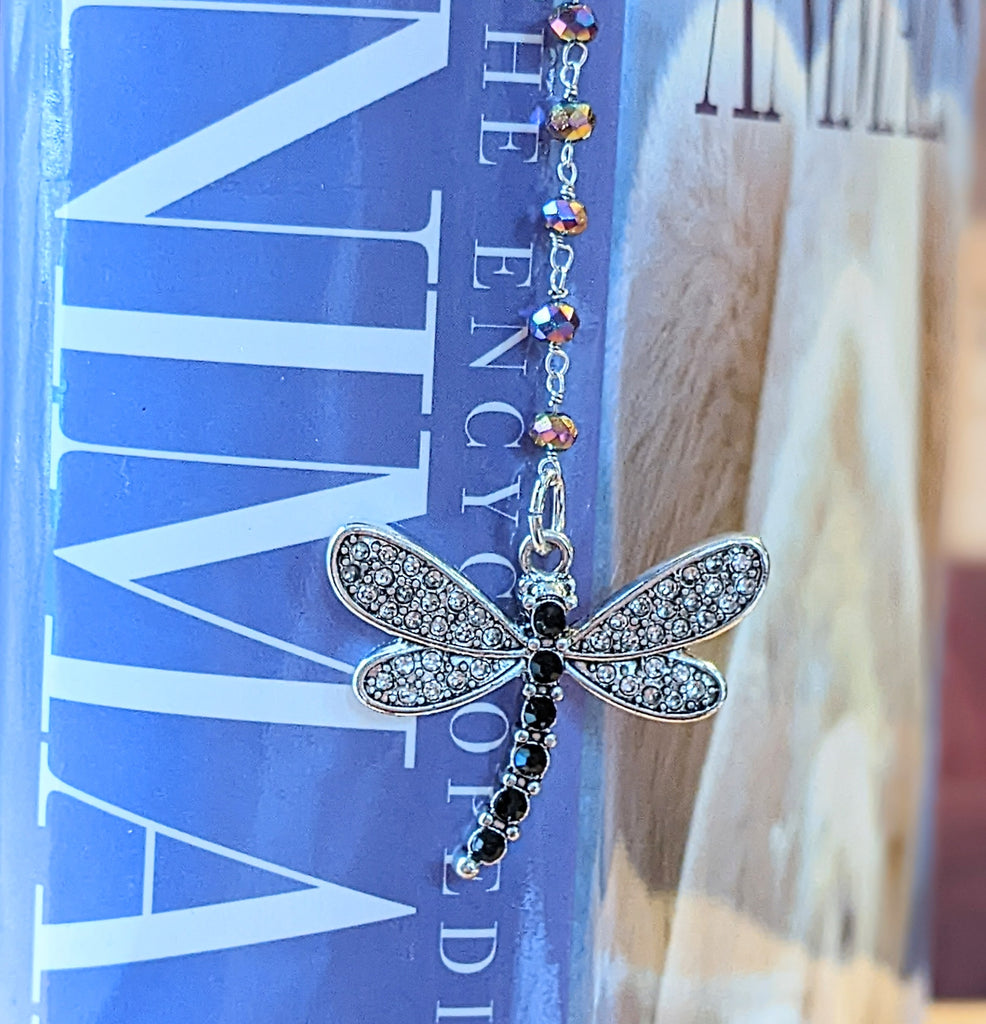 Dragonfly Mystic Pyrite Beaded Bookmark