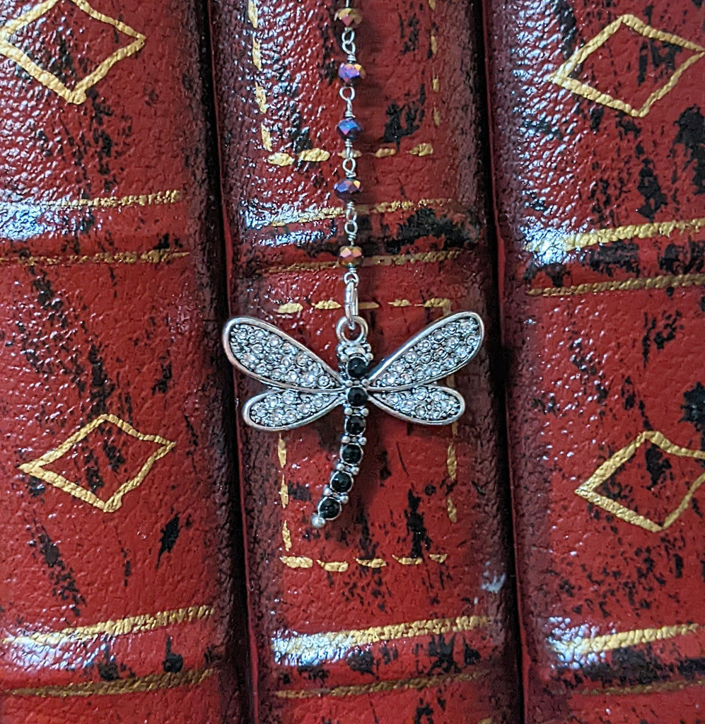 Dragonfly Mystic Pyrite Beaded Bookmark