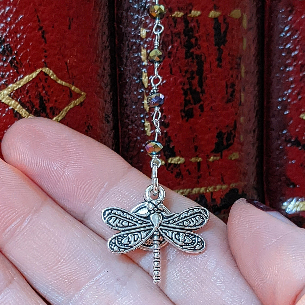 Dragonfly Yin Yang Beaded Bookmark