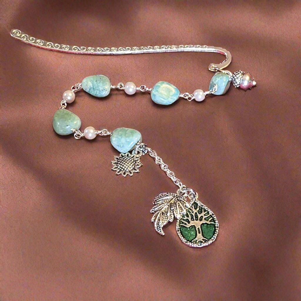 Tree of Life Amazonite Gemstone Bookmark