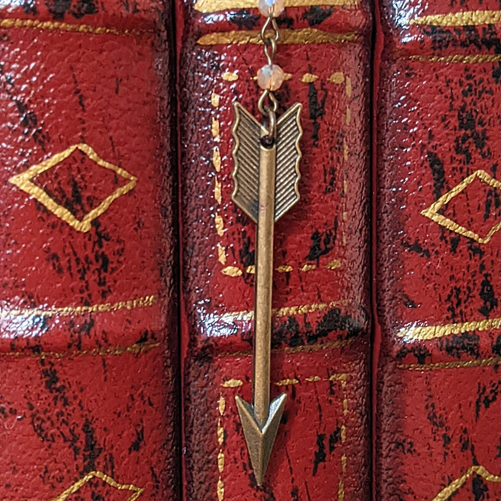 Bronze Arrow Crystal Bead Bookmark