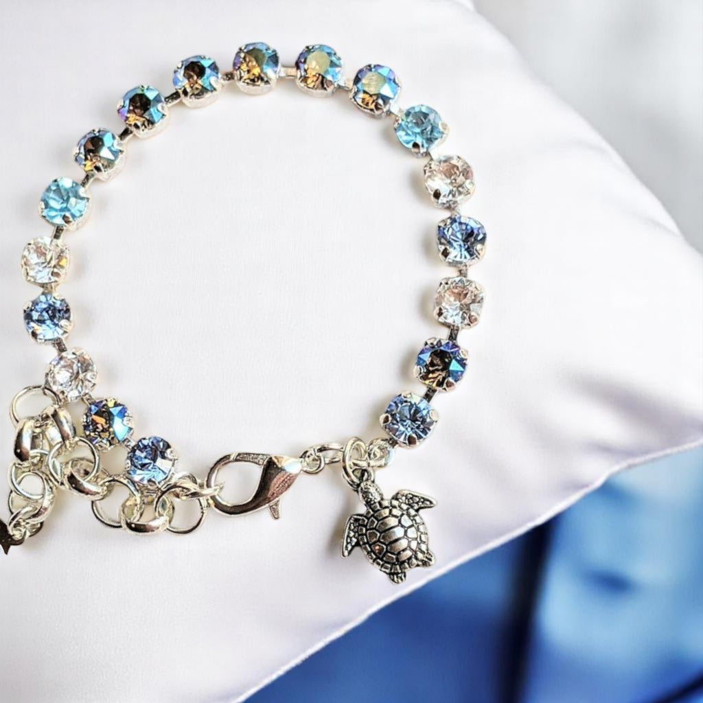 Sea Turtle Faceted Crystal Bracelet