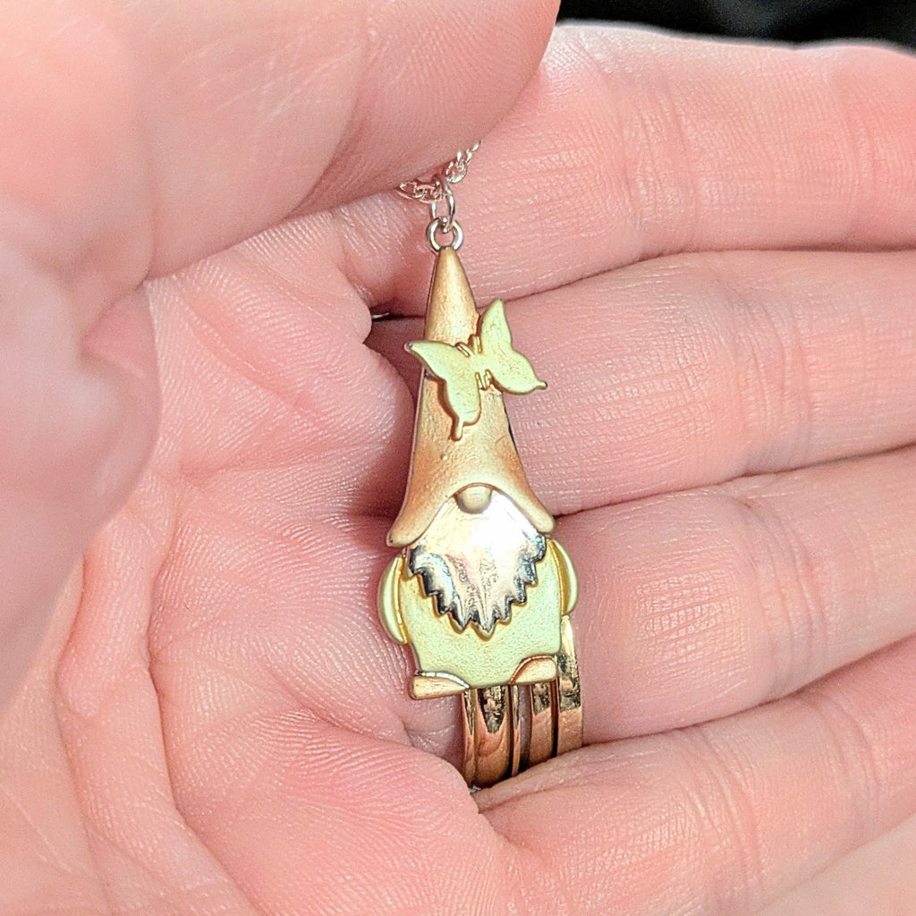 Boho Gnome Necklace, Silver