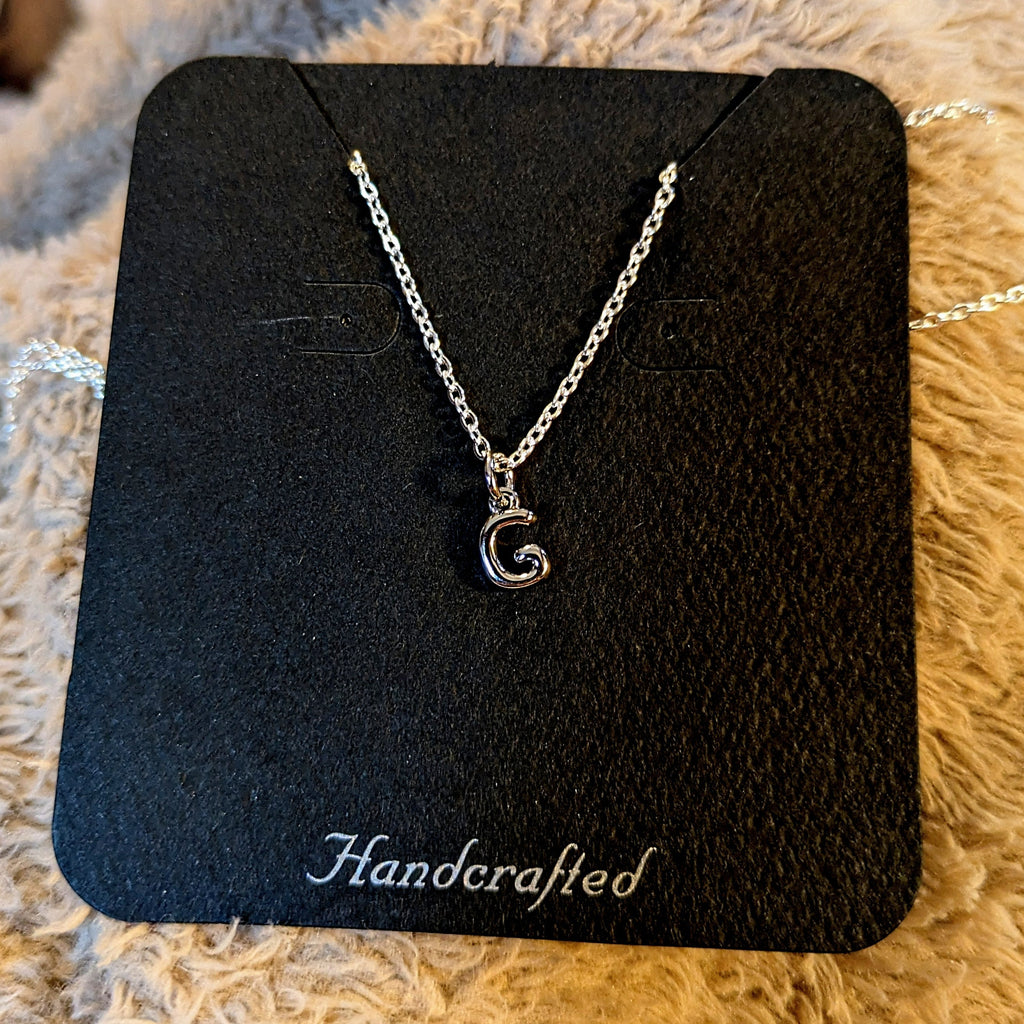 Mini Bubble Initial Necklace - Silver- 20 inch