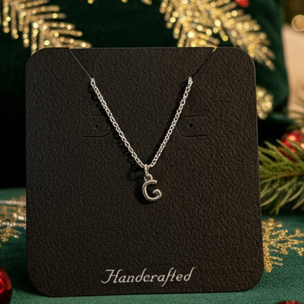 Mini Bubble Initial Necklace - Silver- 20 inch