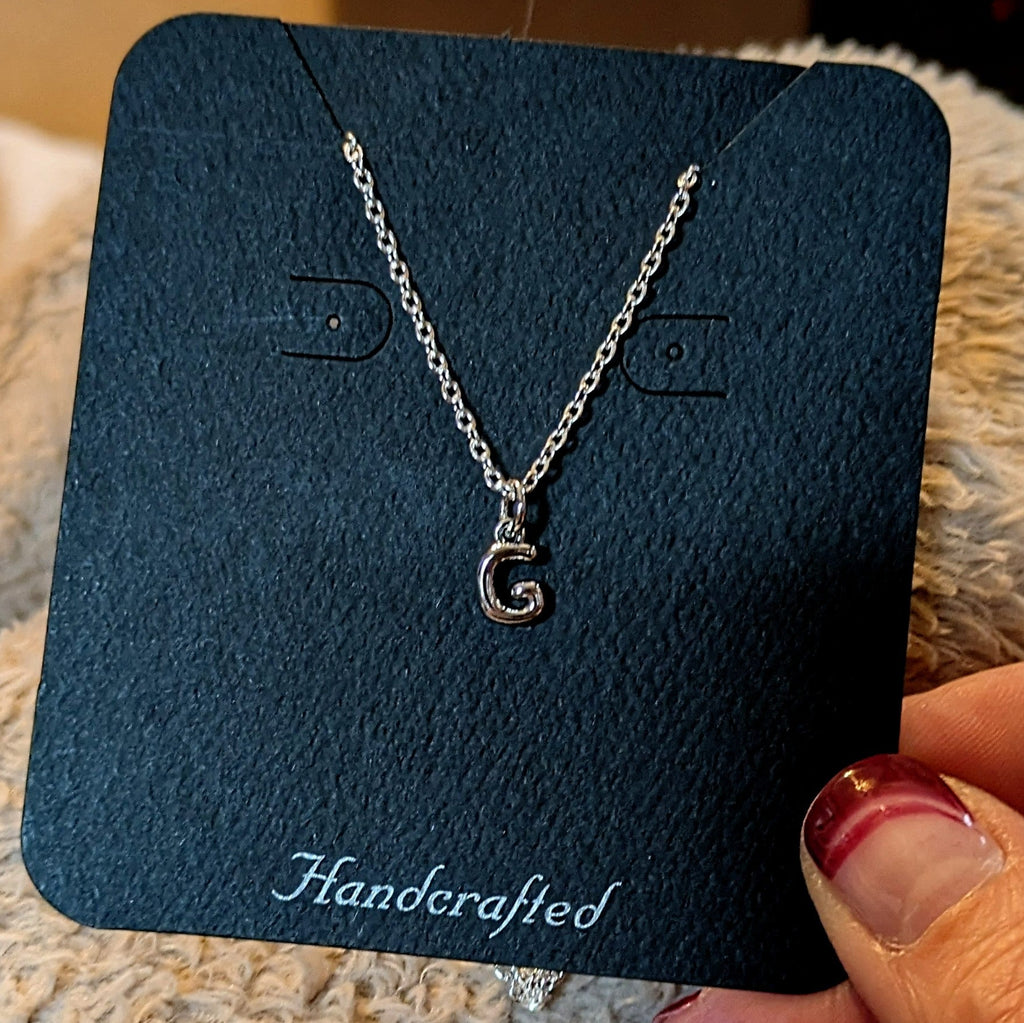 Mini Bubble Initial Necklace - Silver- 20 inch