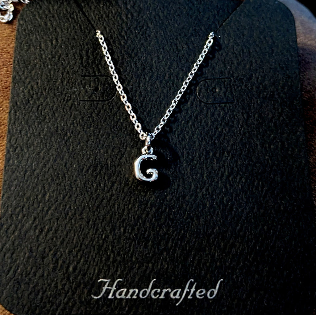 Mini Bubble Initial Necklace - Silver- 20 inch