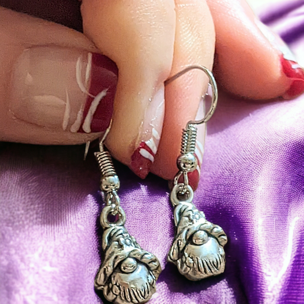 Sterling Silver Gnome hook earrings