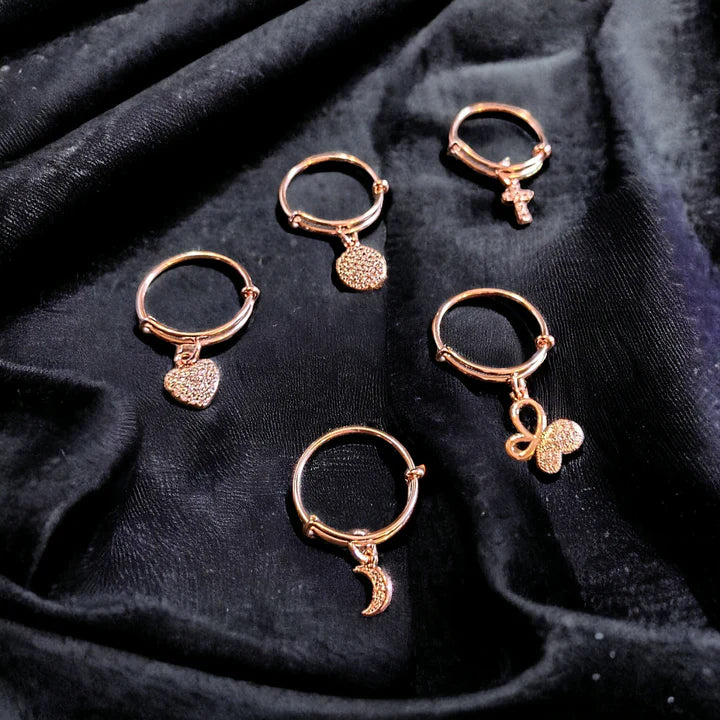 CZ Rose Gold Butterfly Ring 5-7