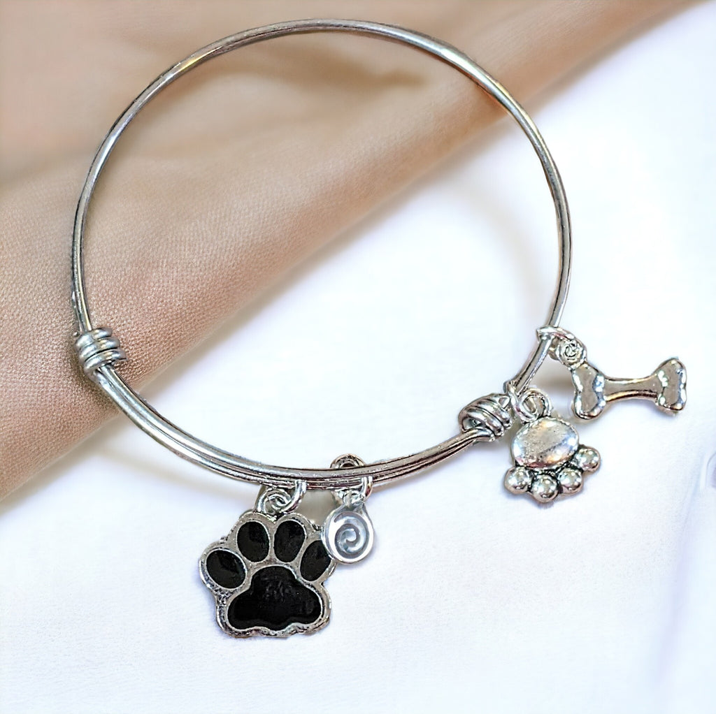 Dog Lover's Bracelet, ADJUSTABLE Wire Charm BANGLE