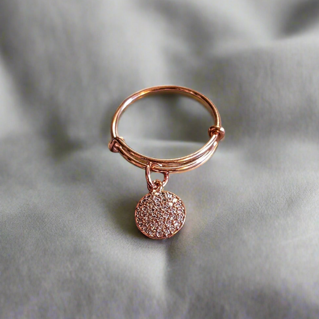 CZ Rose Gold Circle Ring 5-7