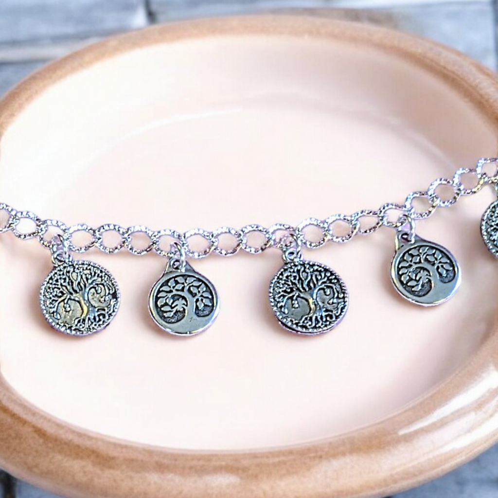 Silver Tree of Life Charm Bracelet