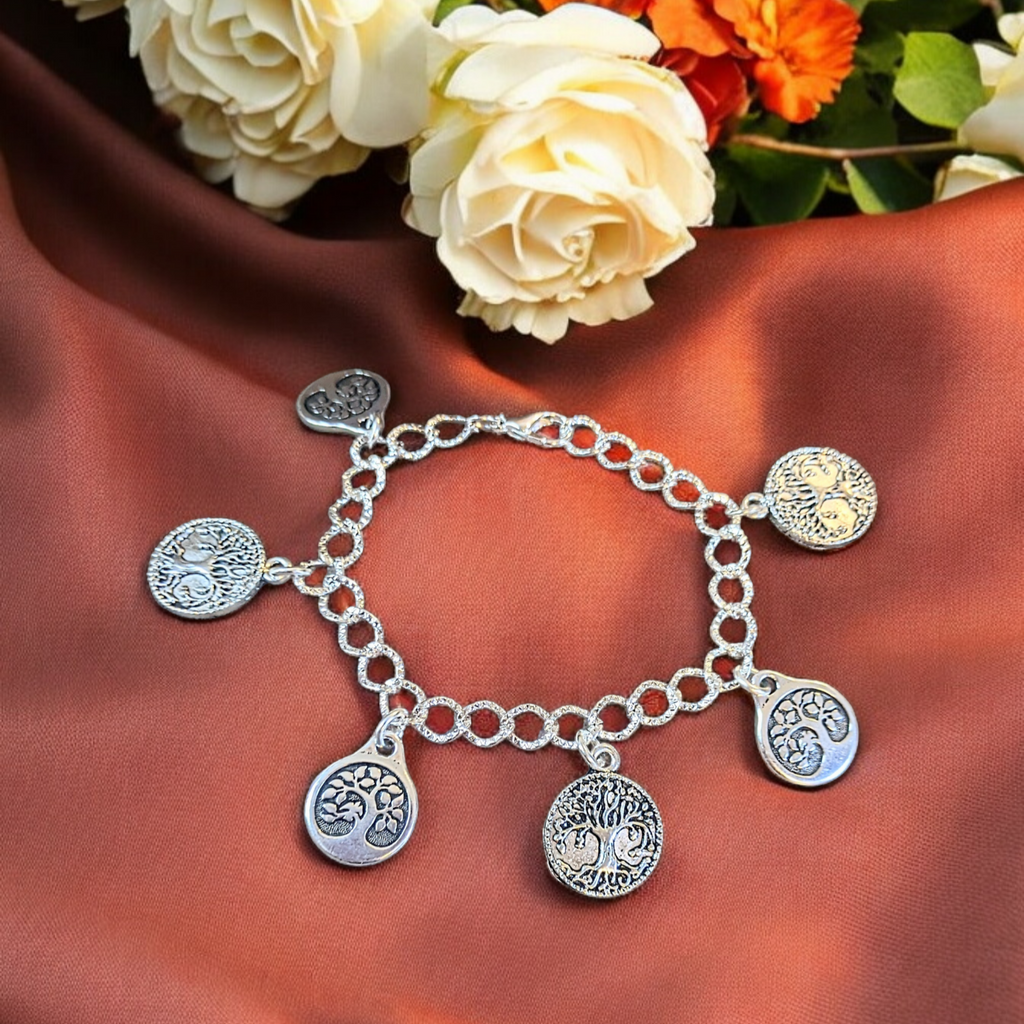 Silver Tree of Life Charm Bracelet