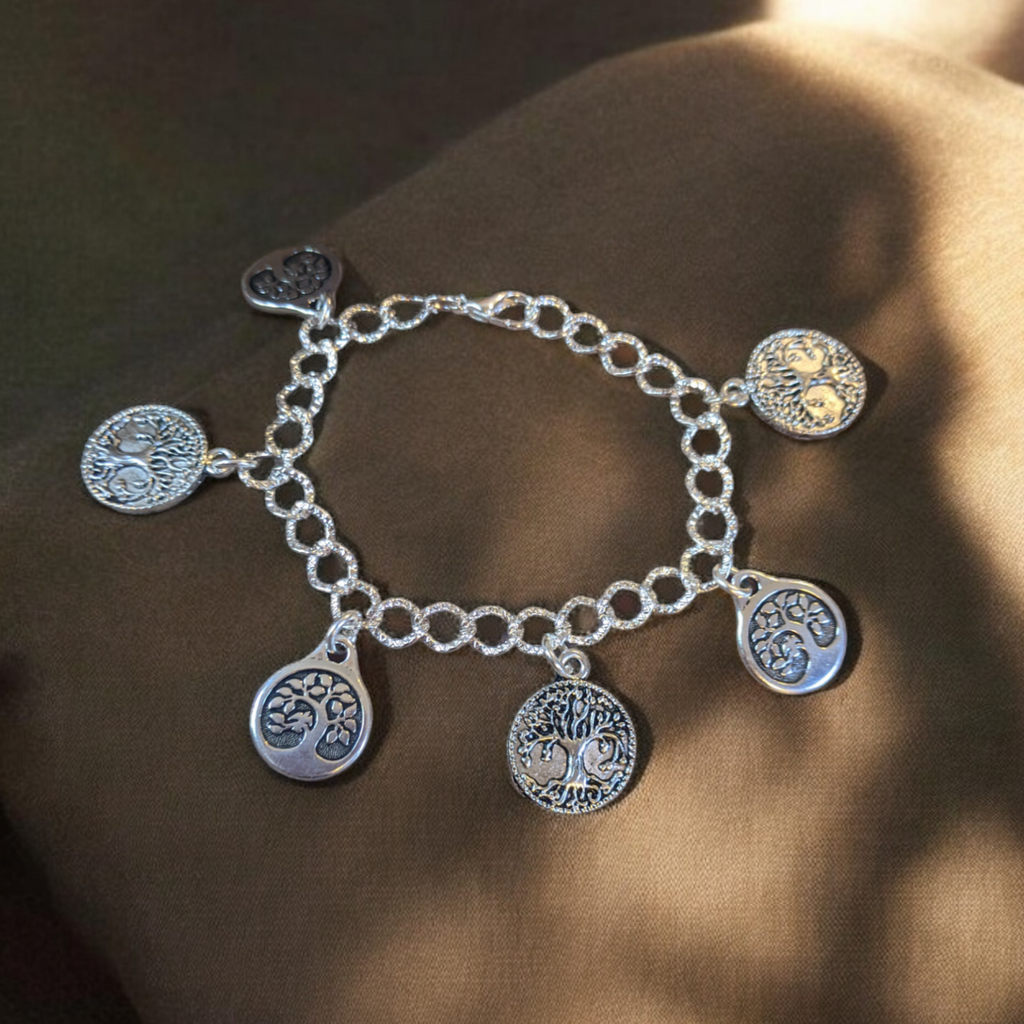 Silver Tree of Life Charm Bracelet