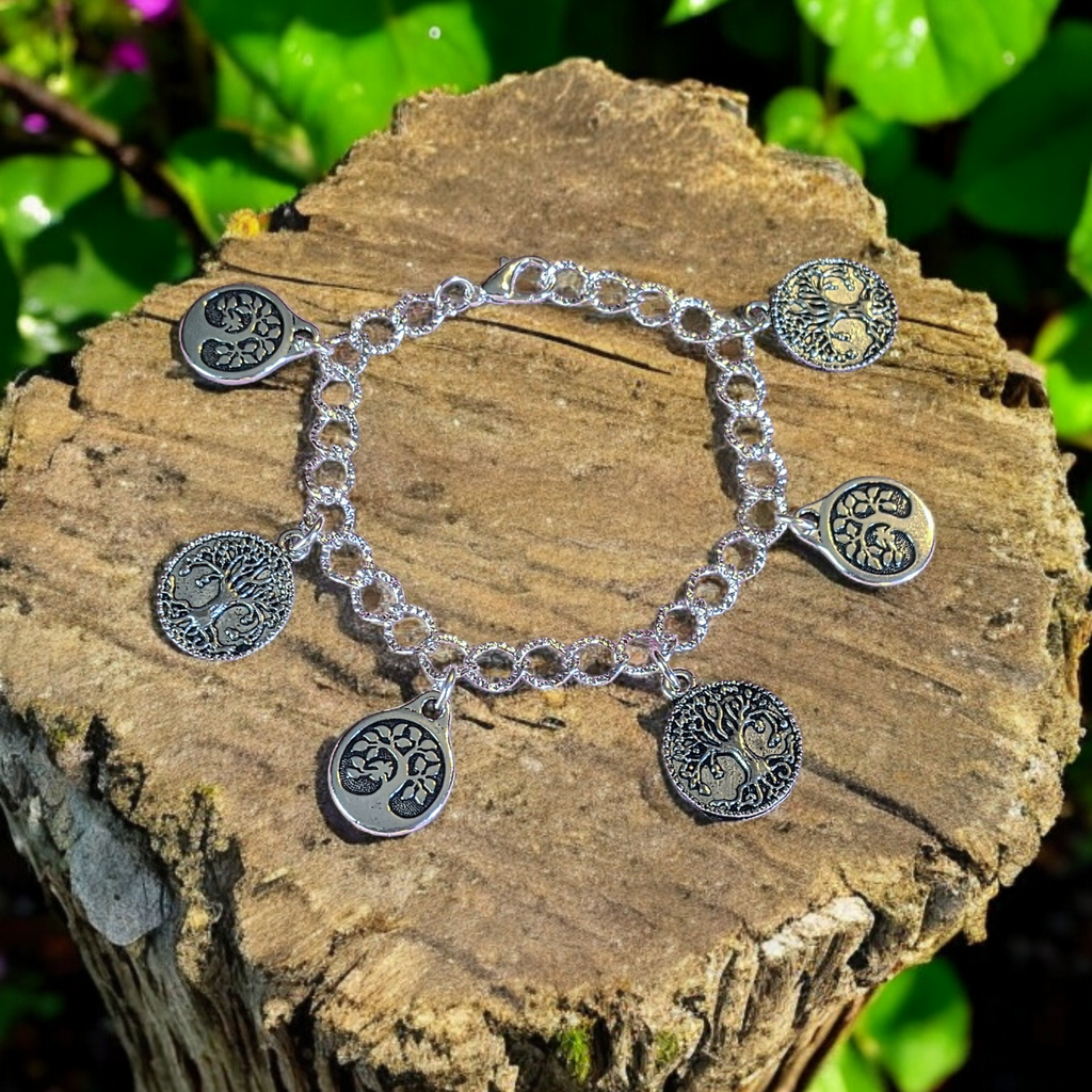 Silver Tree of Life Charm Bracelet