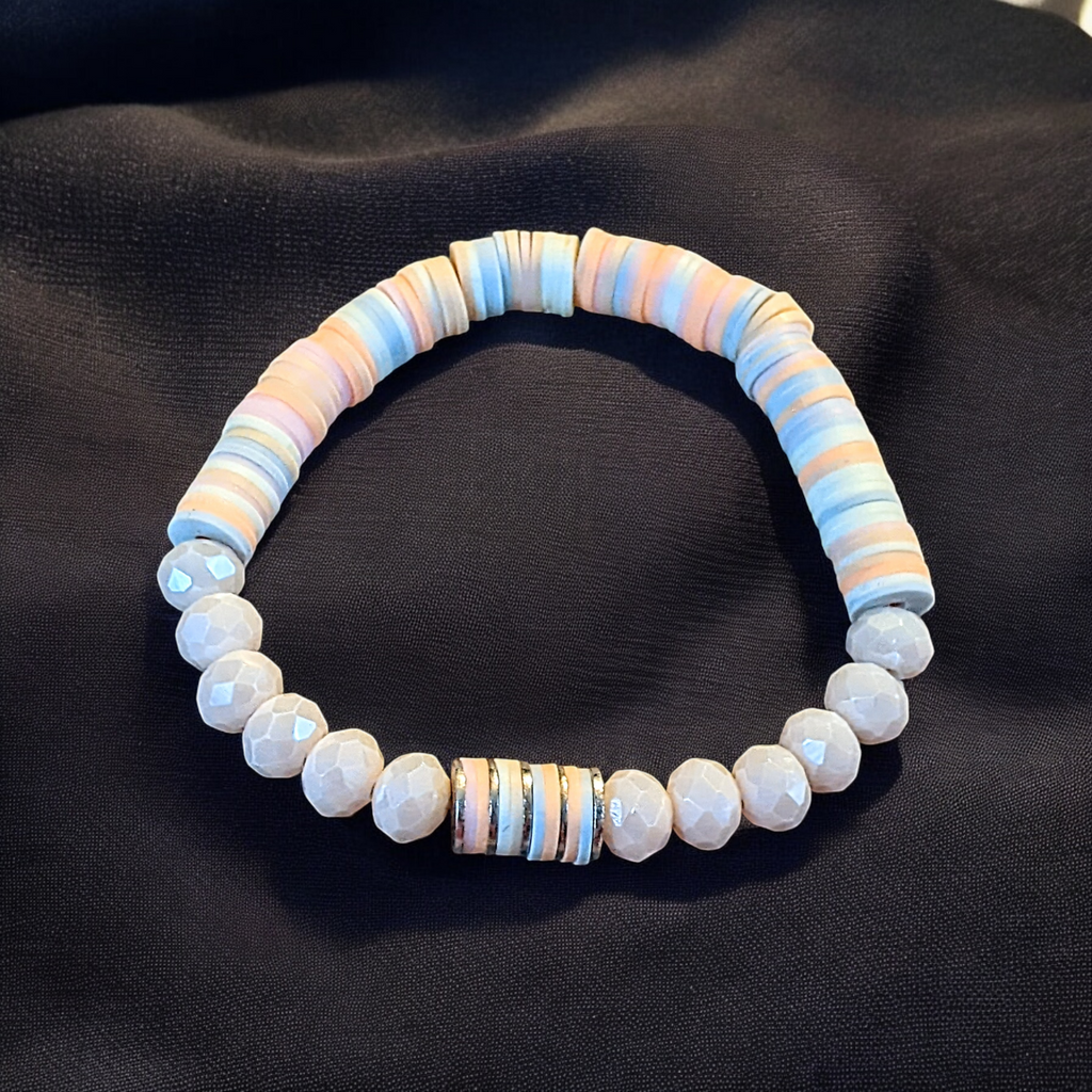 Peaches and Cream Stretch Bracelet Stack