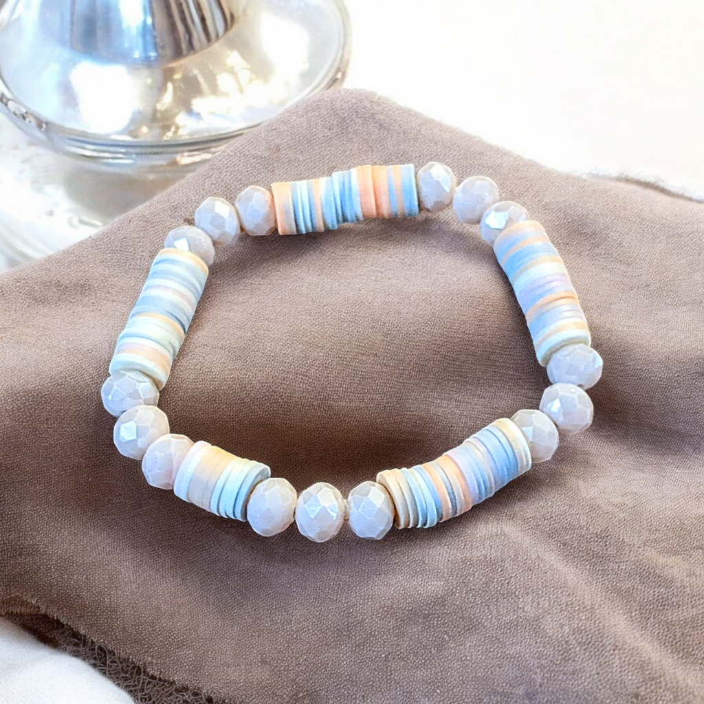 Peaches and Cream Stretch Bracelet Stack