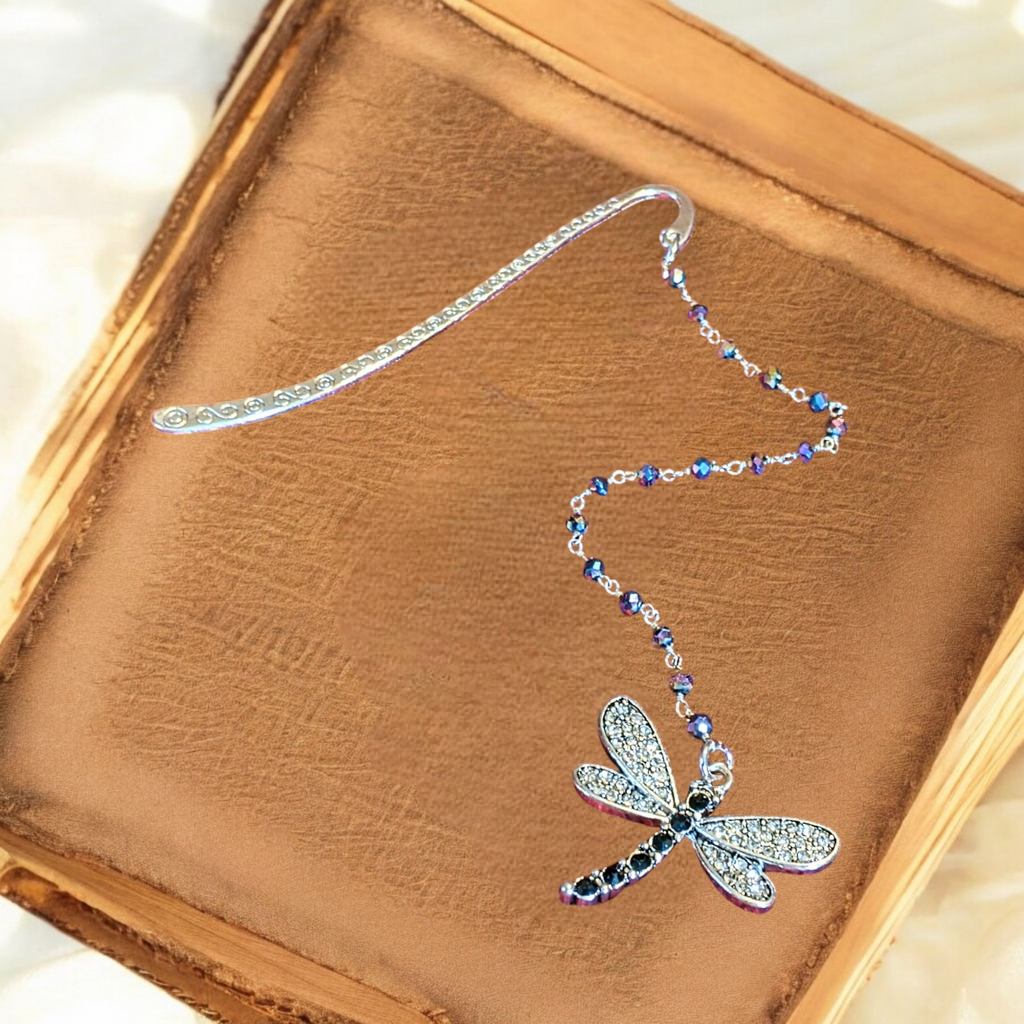 Dragonfly Mystic Pyrite Beaded Bookmark