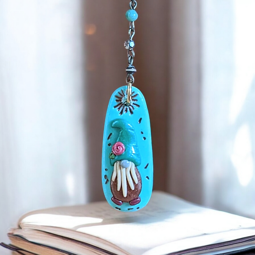 Gnome Gemstone Bead Bookmark