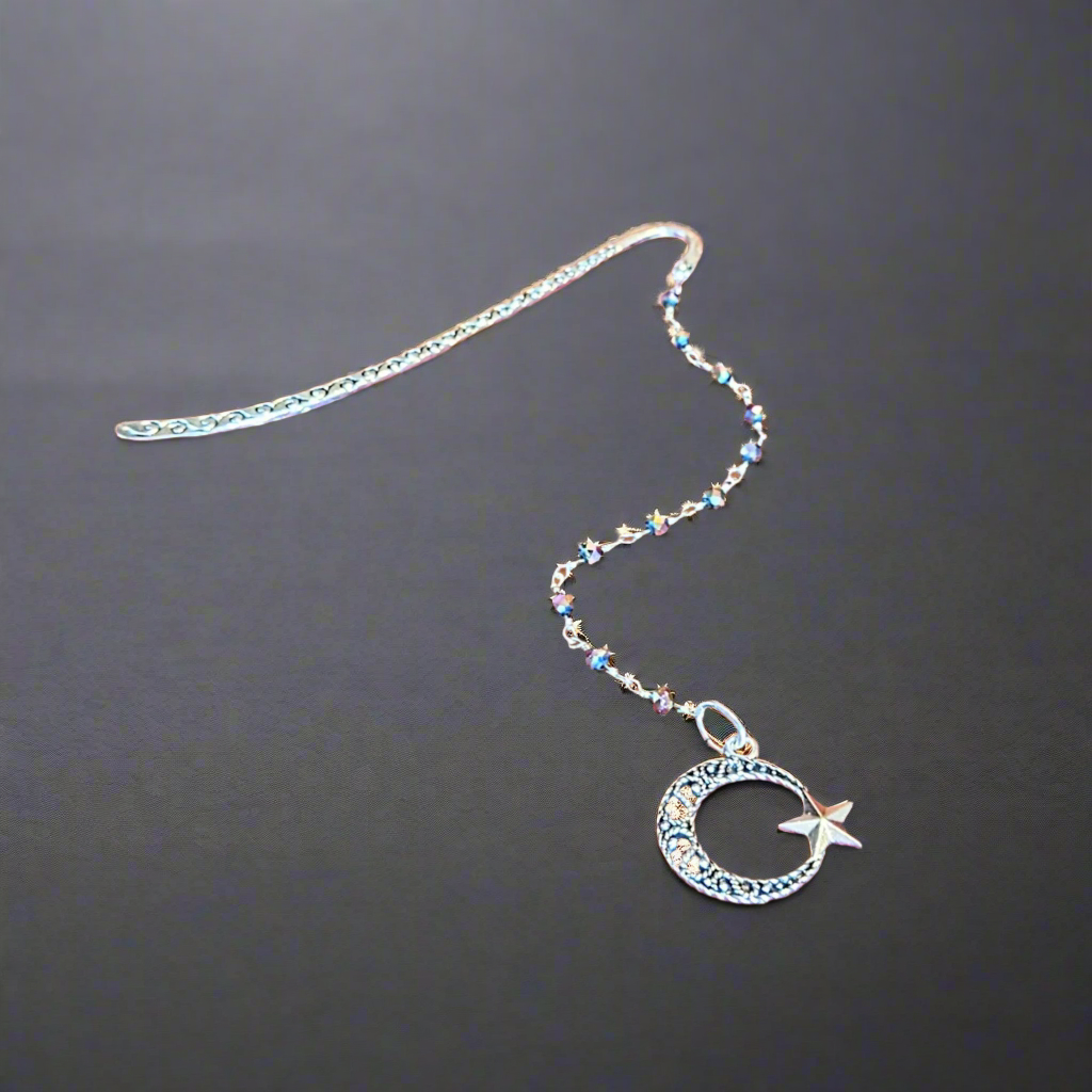 Crescent Moon/Star Beaded Bookmark