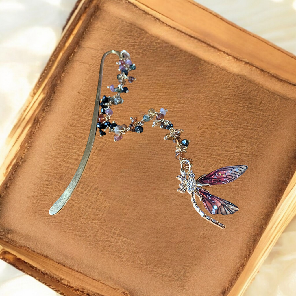 Dragonfly Tourmaline Gemstone Bookmark