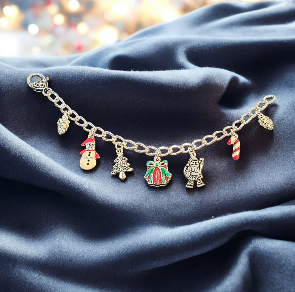 Christmas Silver Charm bracelet