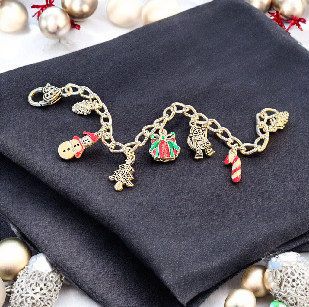 Christmas Silver Charm bracelet