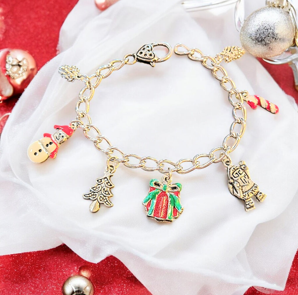 Christmas Silver Charm bracelet