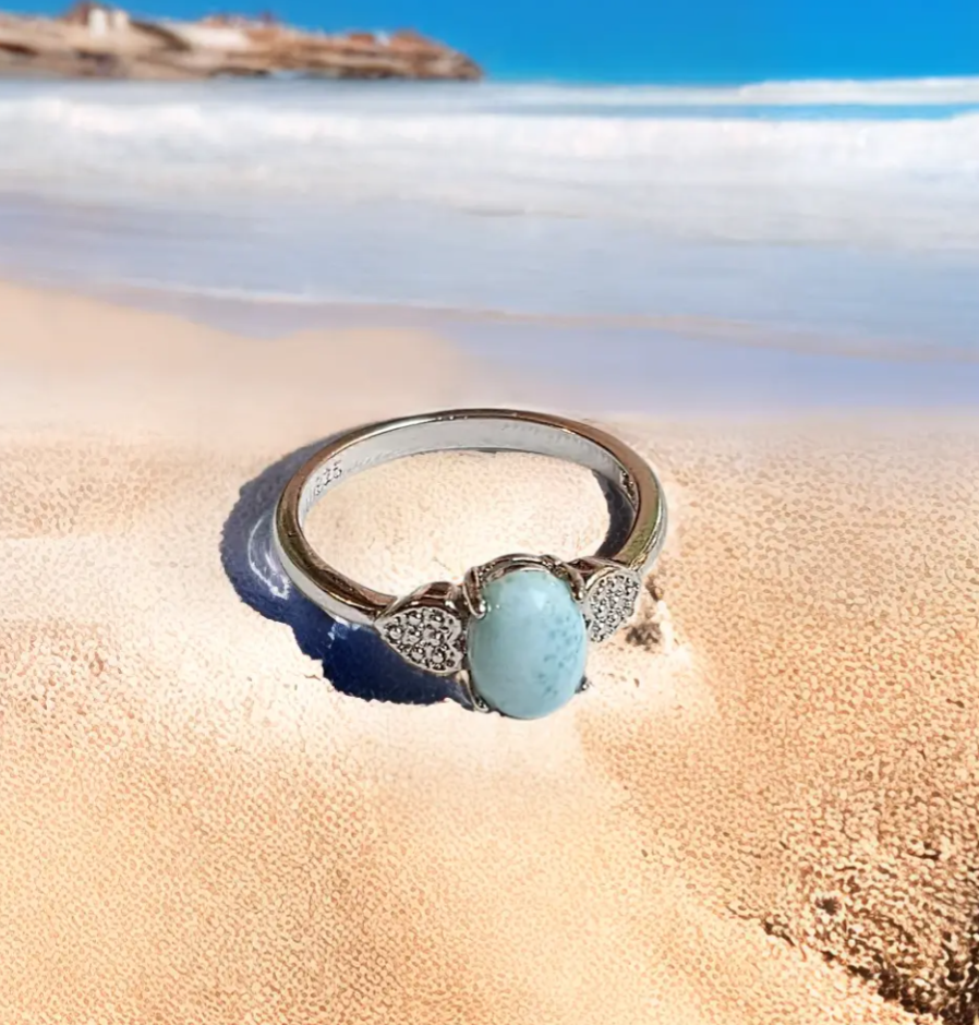 Dominican Larimar Ring - Size 8