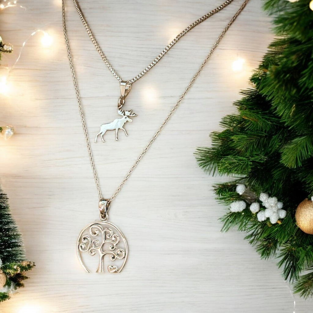 Moose & Tree of Life Necklace Set