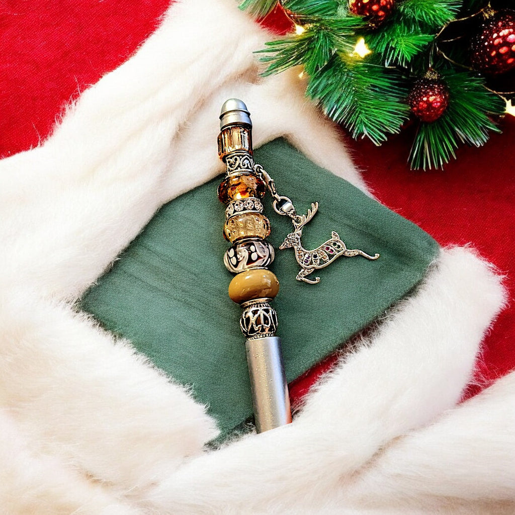 Charmed Gift Pen, Crystal Pen, Beaded Pen,-Choose Yours! Reindeer