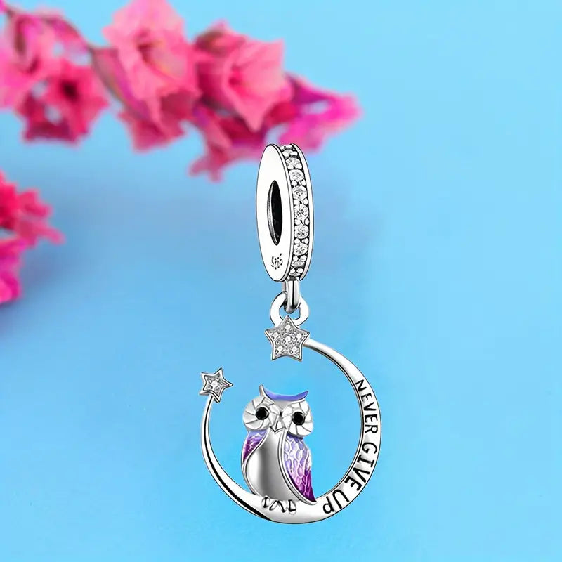 Pretty Owl II Sterling Silver Toggle Charm Necklace, 20 inches