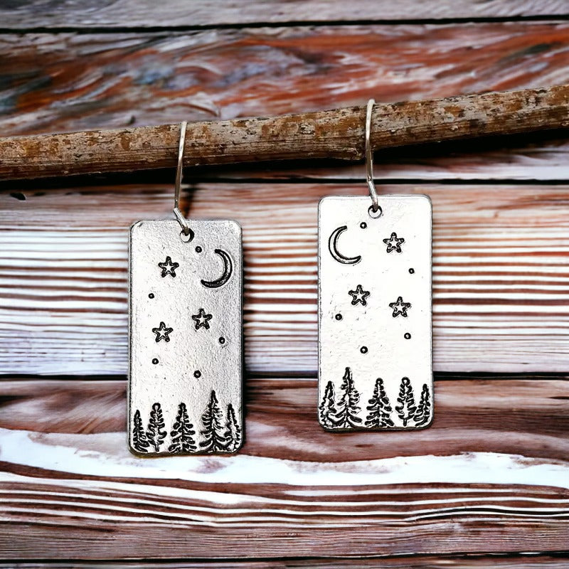 Starry Night in the Pines Dangle Earrings