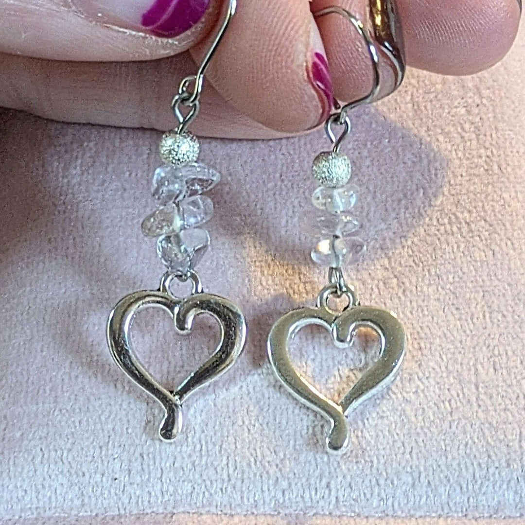 Ametrine Heart dangle earrings, silver
