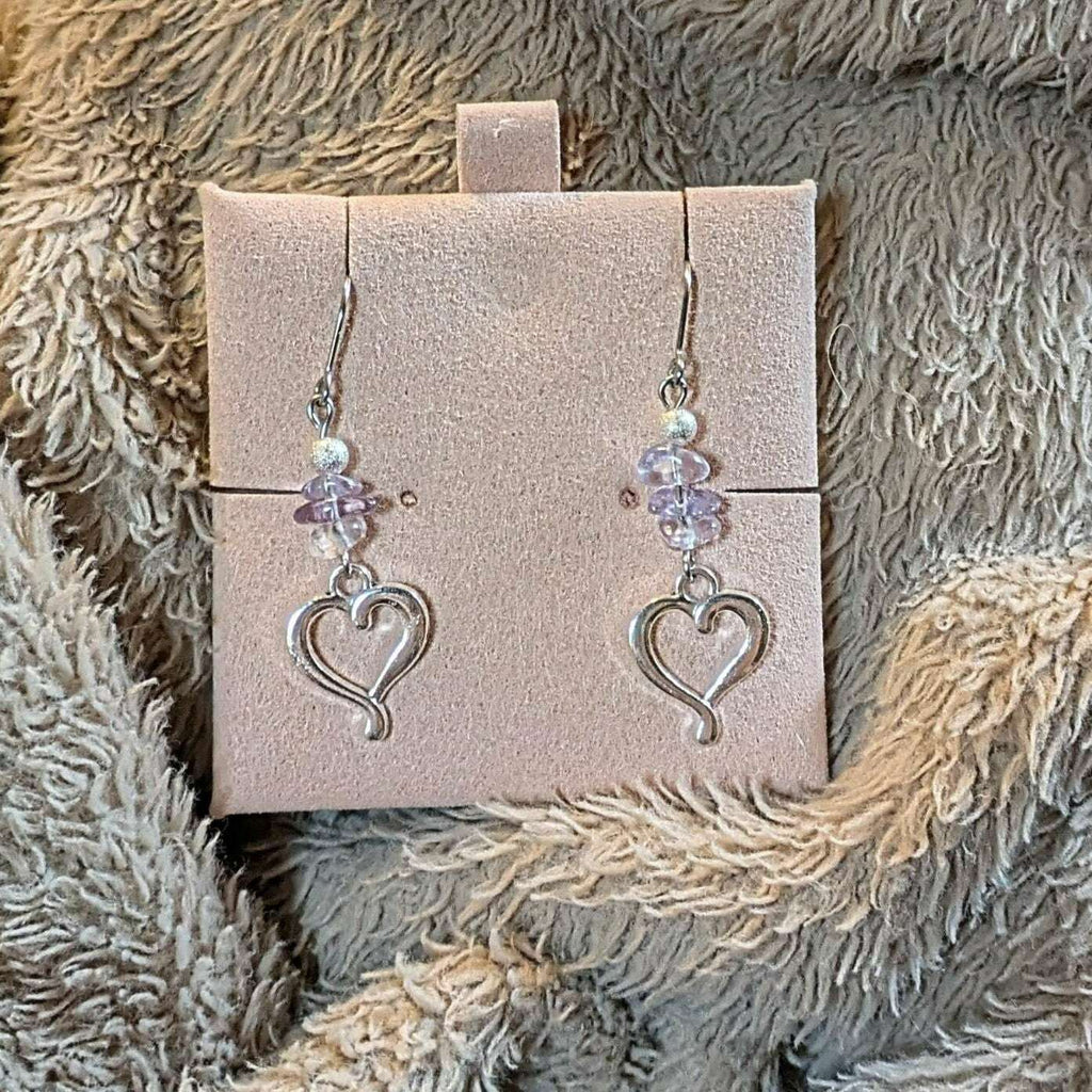 Ametrine Heart dangle earrings, silver