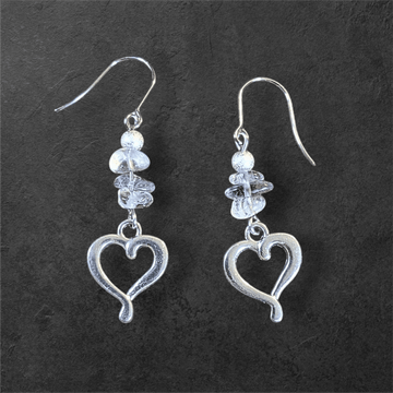 Ametrine Heart dangle earrings, silver