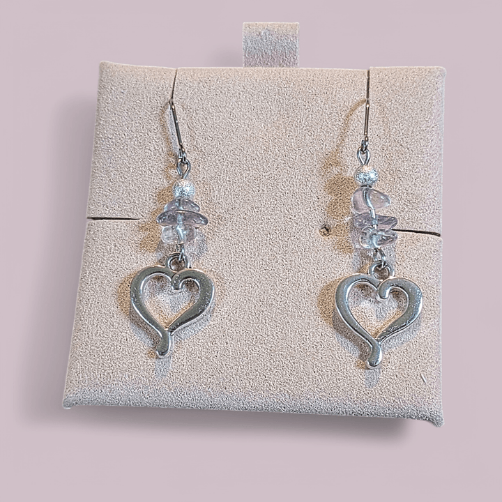 Ametrine Heart dangle earrings, silver