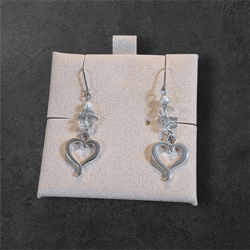 Ametrine Heart dangle earrings, silver